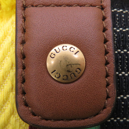 GUCCI Logo Tote Bag Yellow/Multicolor818771 Canvas Leather