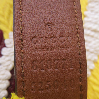 GUCCI Logo Tote Bag Yellow/Multicolor818771 Canvas Leather