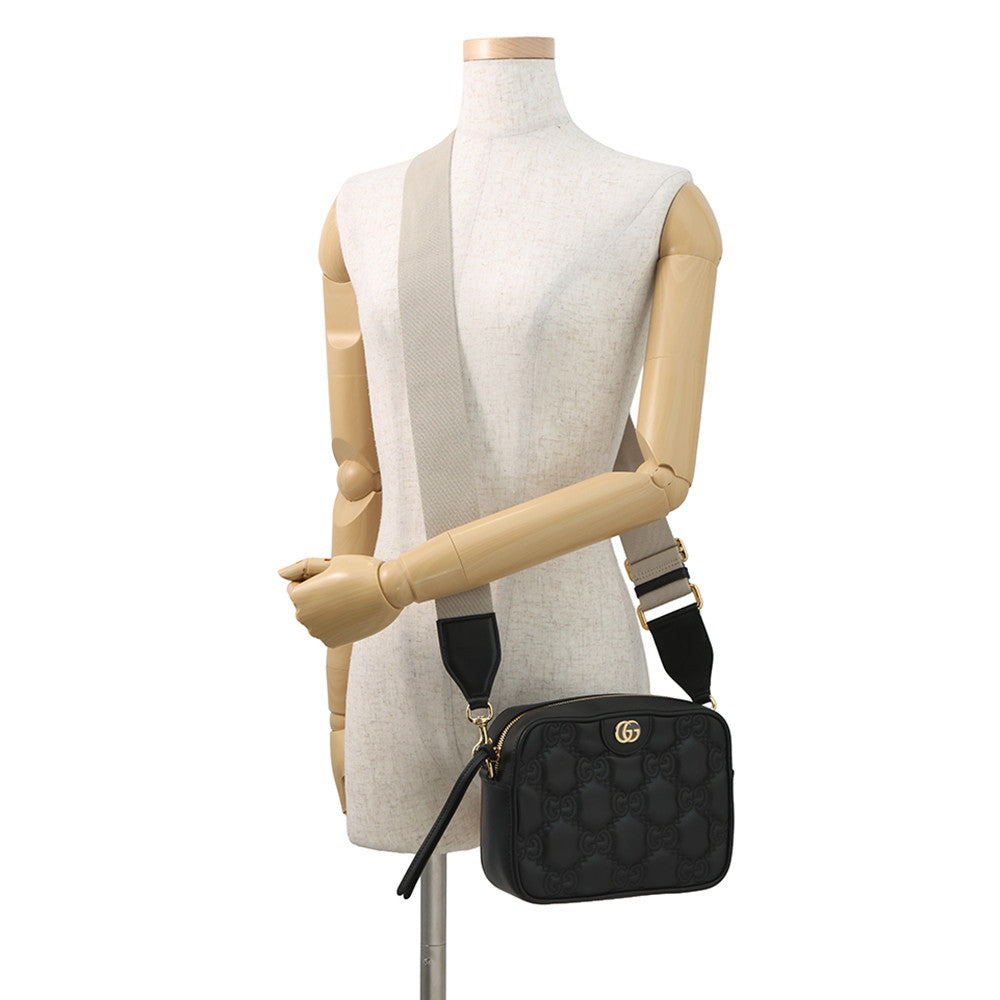 GUCCI GGMatelasse Shoulder Bag Black702234 Leather