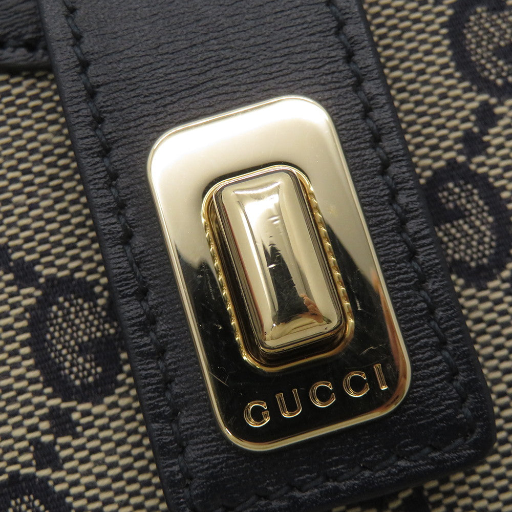GUCCI Moonside Shoulder Bag Beige/Navy786015 GG Canvas Leather