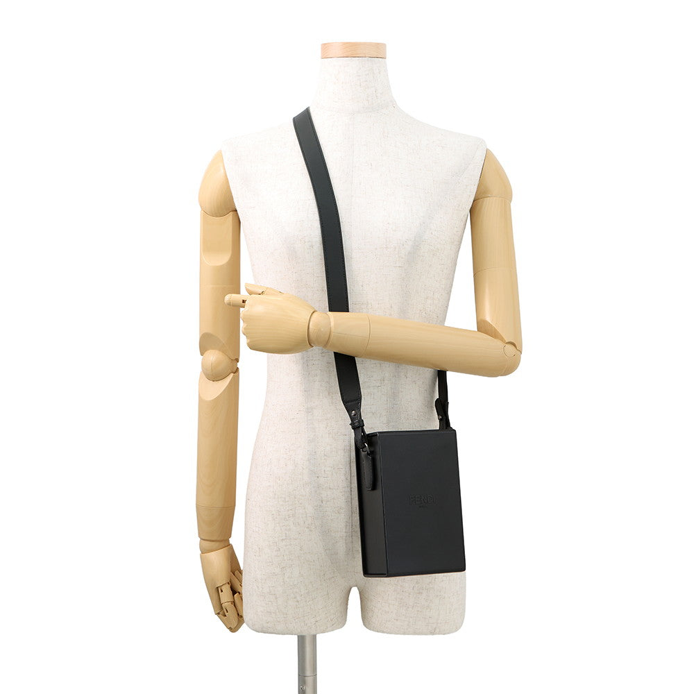 FENDI Box Shoulder Bag Black7VA519 Leather