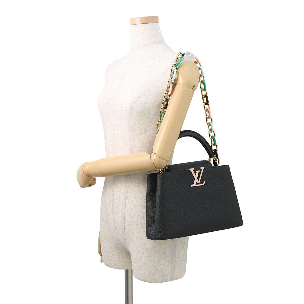 LOUIS VUITTON Capucines NoirM21641 Taurillon Leather Size BB
