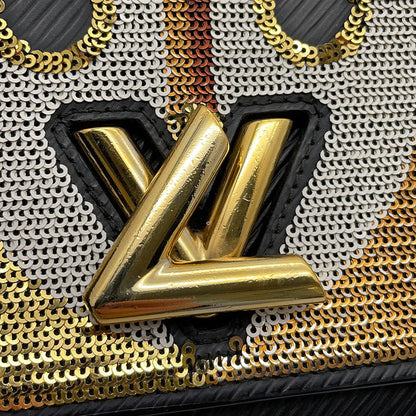 LOUIS VUITTON Portefeuille・Twist Chain Owl NoirM62334 Epi Leather/Sequins