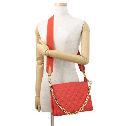 LOUIS VUITTON Coussin RougeM57792 Monogram・Pattern Lamb Leather Size PM