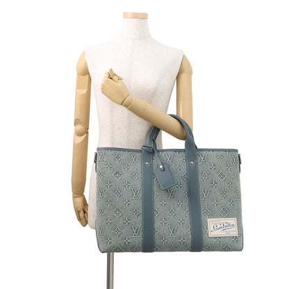 LOUIS VUITTON Weekend Tote NM BlueM22537 Monogram Washed Denim
