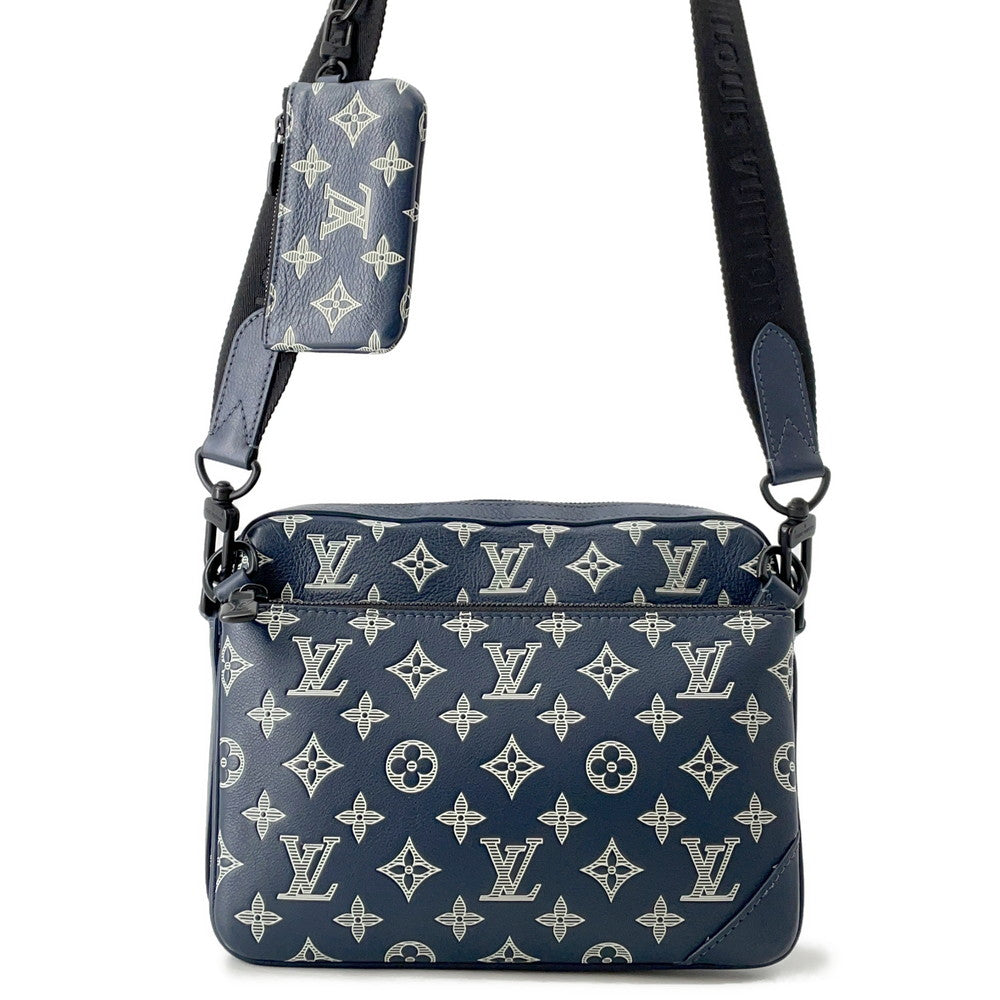 LOUIS VUITTON Trio Messenger NavyM24753 Monogram Shadow