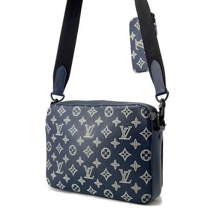 LOUIS VUITTON Trio Messenger NavyM24753 Monogram Shadow