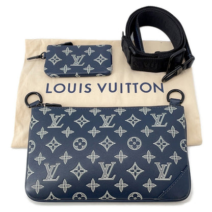 LOUIS VUITTON Trio Messenger NavyM24753 Monogram Shadow