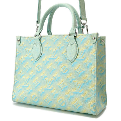 LOUIS VUITTON Onthego Summer Stardust Blue/YellowM46270 Monogram Empreinte Leather Size PM