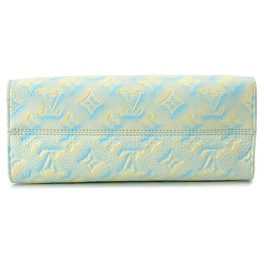 LOUIS VUITTON Onthego Summer Stardust Blue/YellowM46270 Monogram Empreinte Leather Size PM