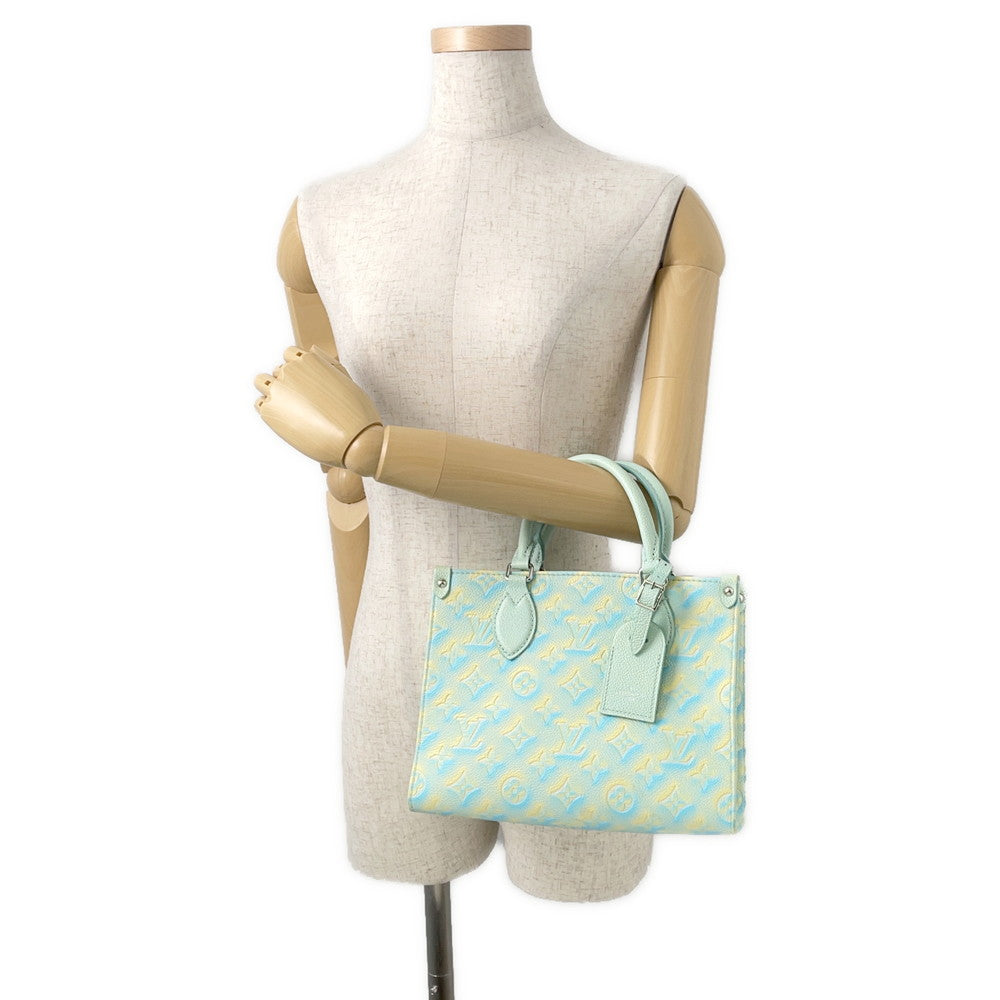 LOUIS VUITTON Onthego Summer Stardust Blue/YellowM46270 Monogram Empreinte Leather Size PM