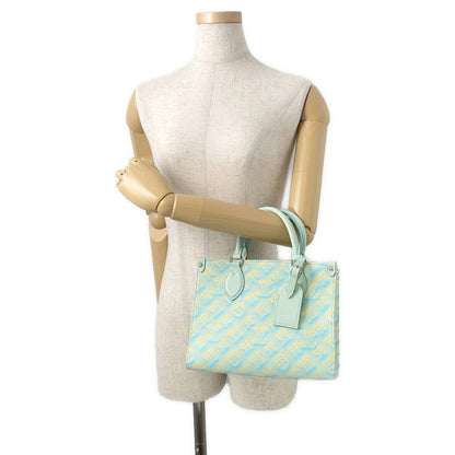 LOUIS VUITTON Onthego Summer Stardust Blue/YellowM46270 Monogram Empreinte Leather Size PM
