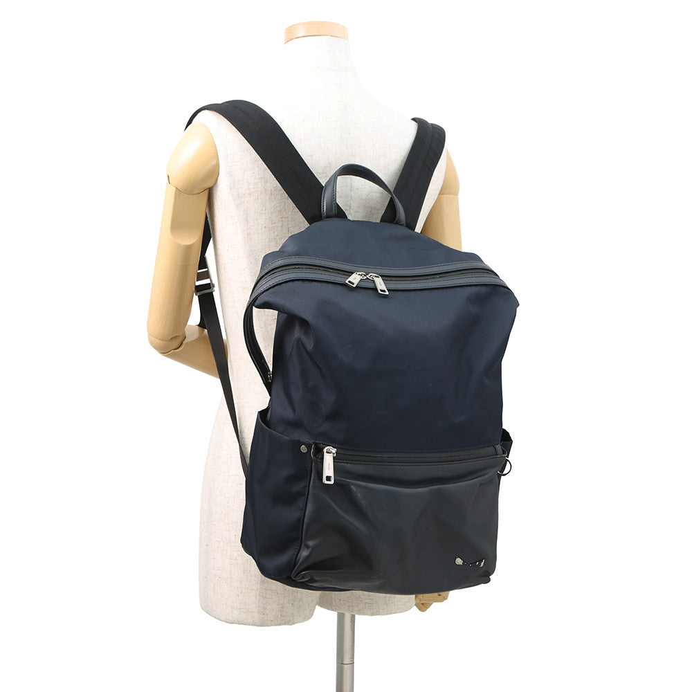 FENDI Monster Backpack Navy/Black7VZ035 Nylon Calf Leather