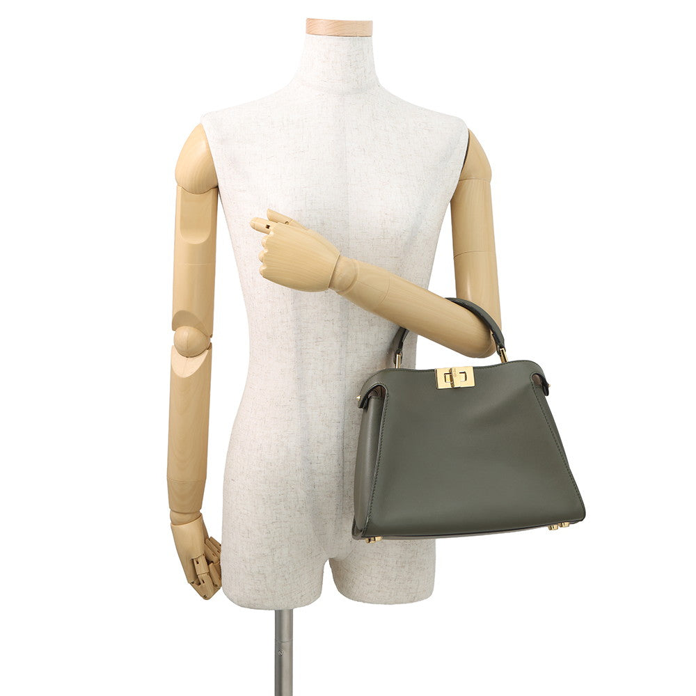 FENDI Peekaboo Iconic Essentials Khaki/Beige8BN302 Leather