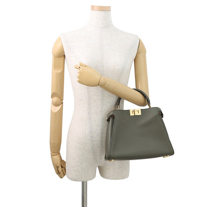 FENDI Peekaboo Iconic Essentials Khaki/Beige8BN302 Leather