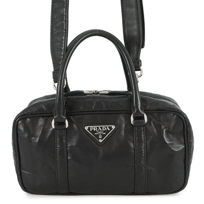 PRADA Re-edition Antique Handbag Black1BB098 Leather