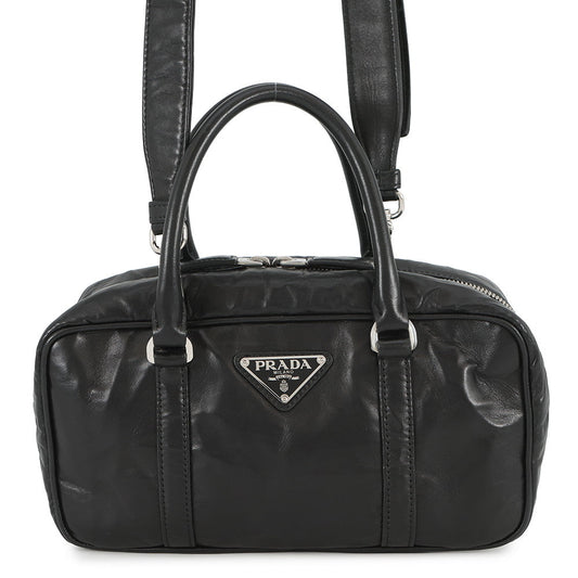PRADA Re-edition Antique Handbag Black1BB098 Leather