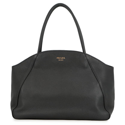 PRADA Logo Tote Bag Black1BG510 Leather Size Large