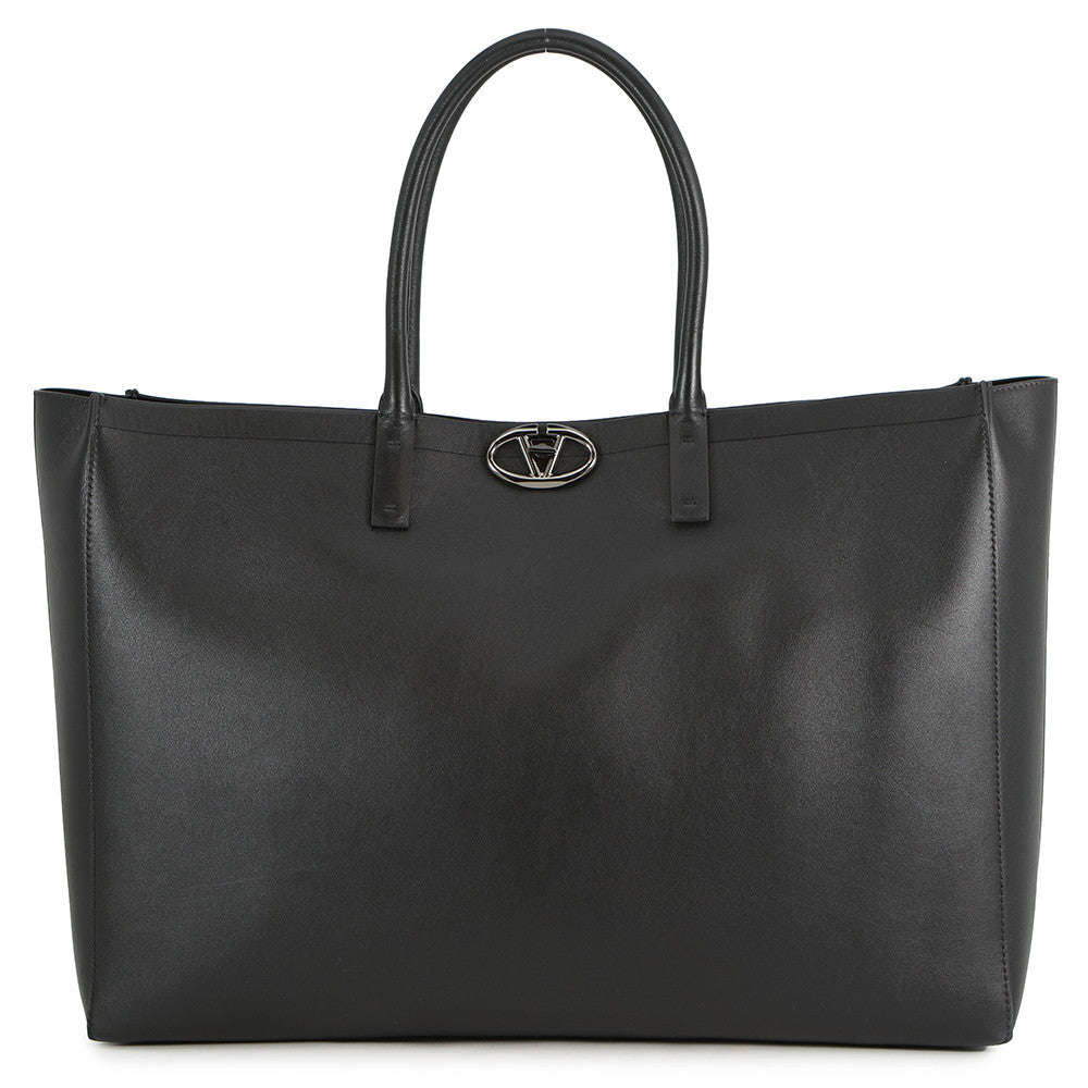 Valentino Garavani V Logo Shopping Tote Bag Black5Y0B0C93JHH Leather