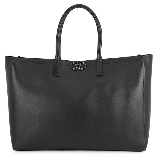 Valentino Garavani V Logo Shopping Tote Bag Black5Y0B0C93JHH Leather