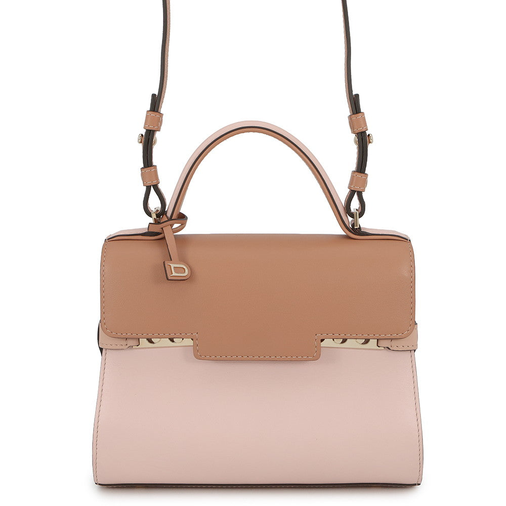 Delvaux Tempate Light Pink/Brown/Jasmin FlowerAA0435AAX0AIADP Leather Size Mini