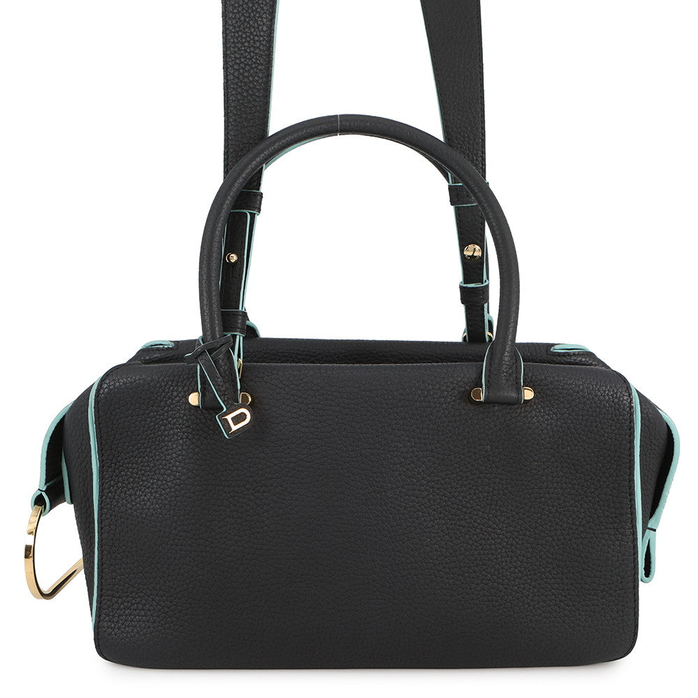 Delvaux Cool box Navy/Light Blue Leather Size MM
