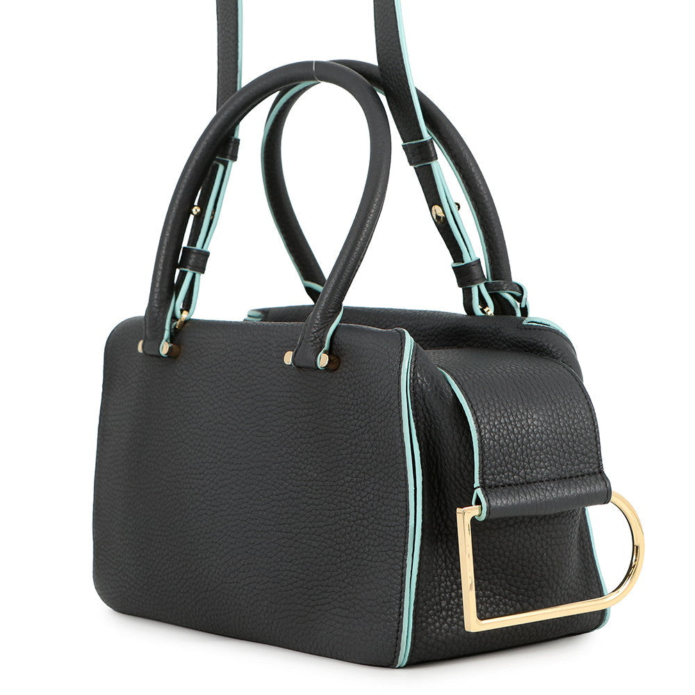 Delvaux Cool box Navy/Light Blue Leather Size MM
