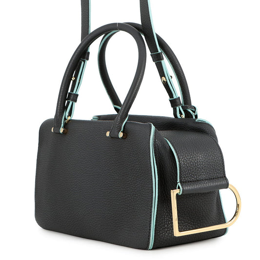 Delvaux Cool box Navy/Light Blue Leather Size MM