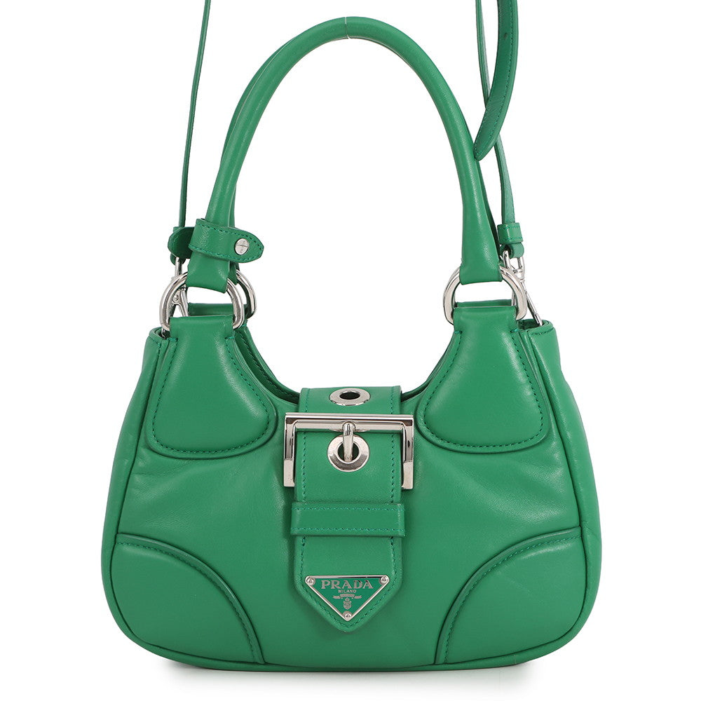 PRADA Re-Edition 2002 Moon Handbag Green1BA381 Padded Nappa Leather