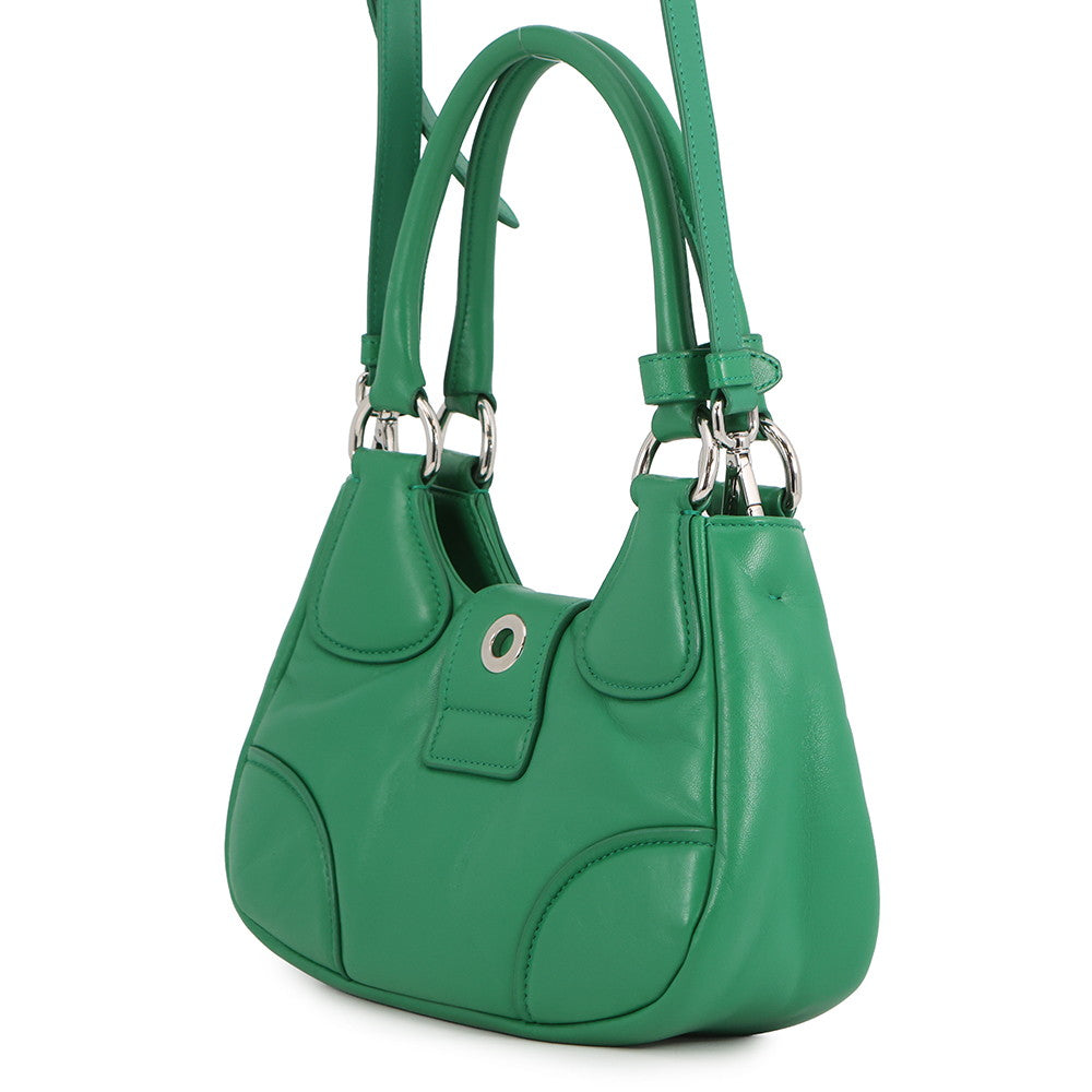 PRADA Re-Edition 2002 Moon Handbag Green1BA381 Padded Nappa Leather
