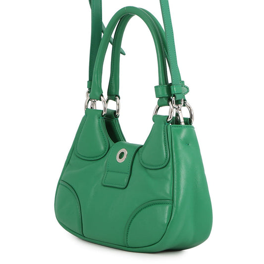 PRADA Re-Edition 2002 Moon Handbag Green1BA381 Padded Nappa Leather