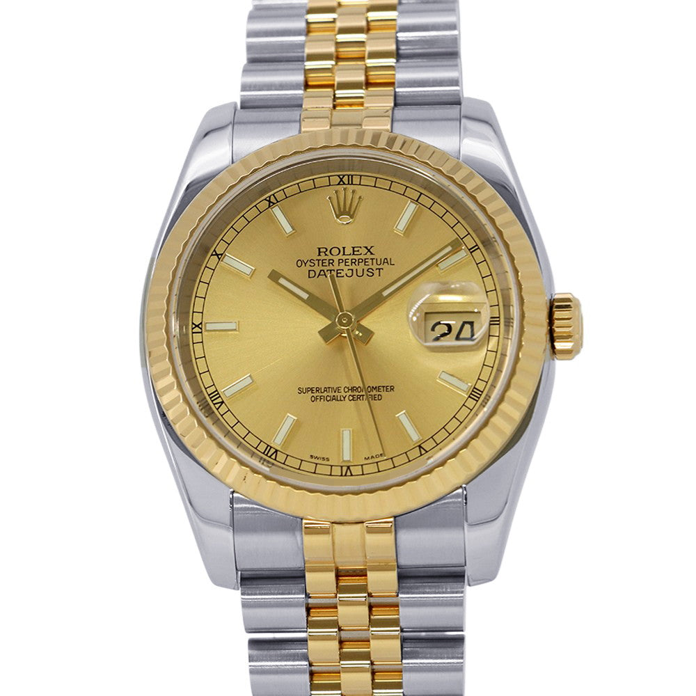 ROLEX Datejust W36mm Stainless Steel K18YG Champagne Dial116233