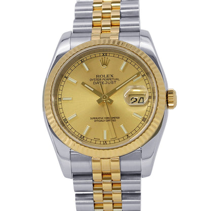 ROLEX Datejust W36mm Stainless Steel K18YG Champagne Dial116233