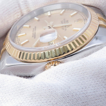 ROLEX Datejust W36mm Stainless Steel K18YG Champagne Dial116233