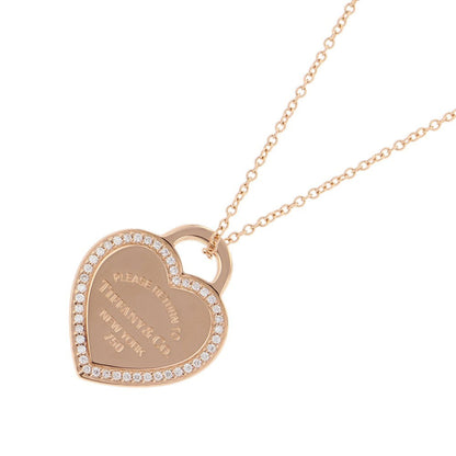 TIFFANY&Co. Return to TIFFANY & Co. Heart Diamond Pendant 18K Pink Gold