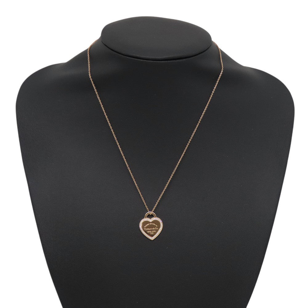 TIFFANY&Co. Return to TIFFANY & Co. Heart Diamond Pendant 18K Pink Gold