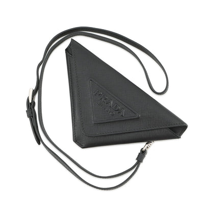 PRADA Triangle Pouch Neck Strap Black1TL445 Saffiano LeatherLeather