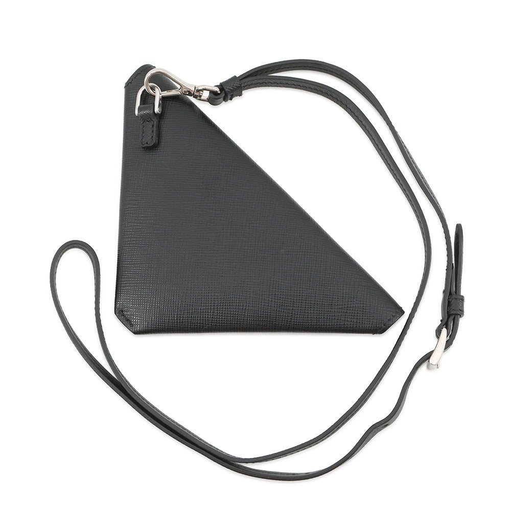 PRADA Triangle Pouch Neck Strap Black1TL445 Saffiano LeatherLeather