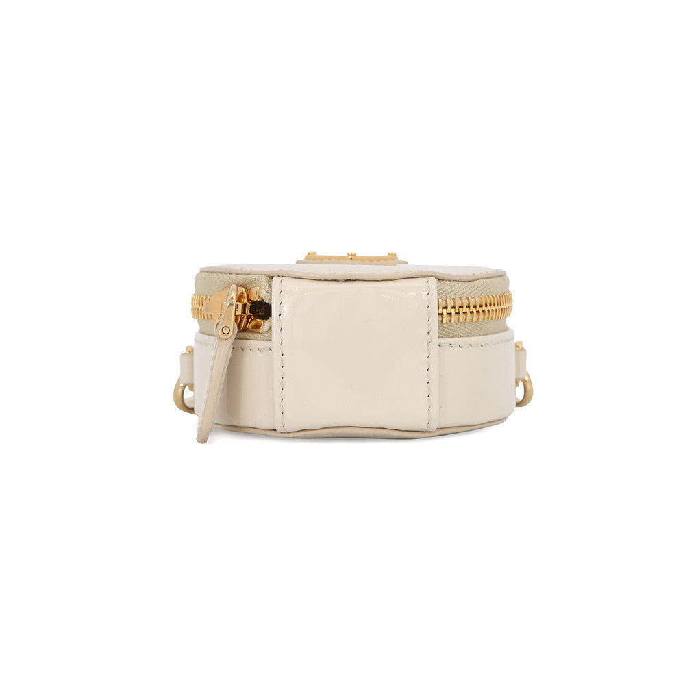 PRADA Triangle logo mini pouch with chain Beige1NT023 Enamel