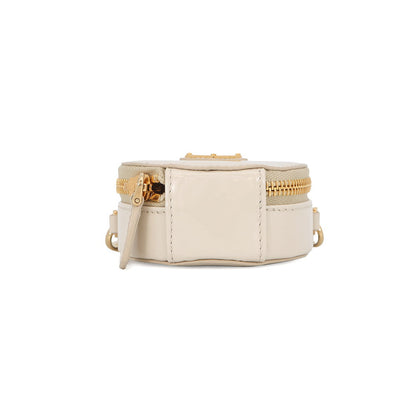 PRADA Triangle logo mini pouch with chain Beige1NT023 Enamel