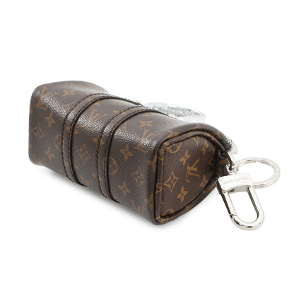 LOUIS VUITTON Mini Keepall Keychain Silver/BrownM01428 Monogram MetalicMirror