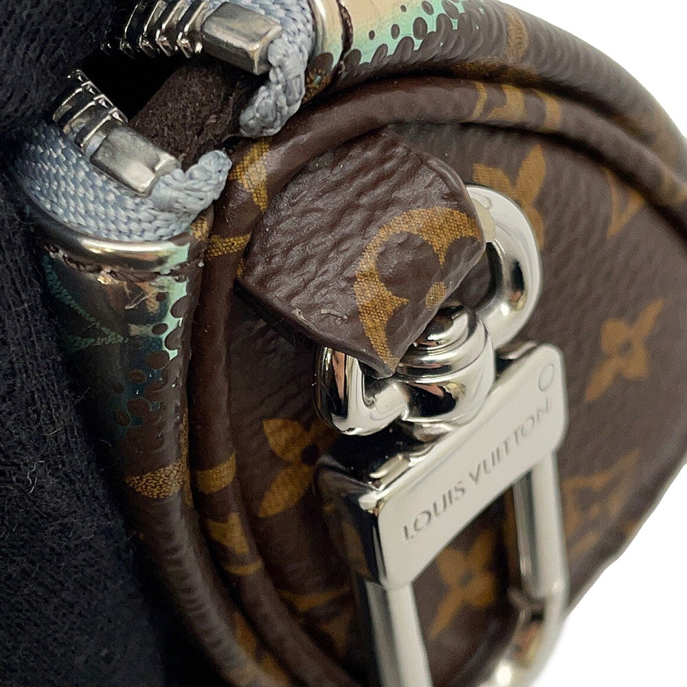 LOUIS VUITTON Mini Keepall Keychain Silver/BrownM01428 Monogram MetalicMirror