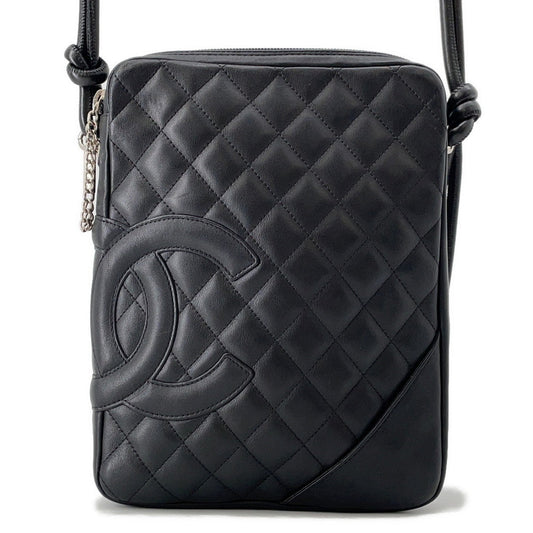 CHANEL Cambon Line Medium Pochette BlackA25178 Leather