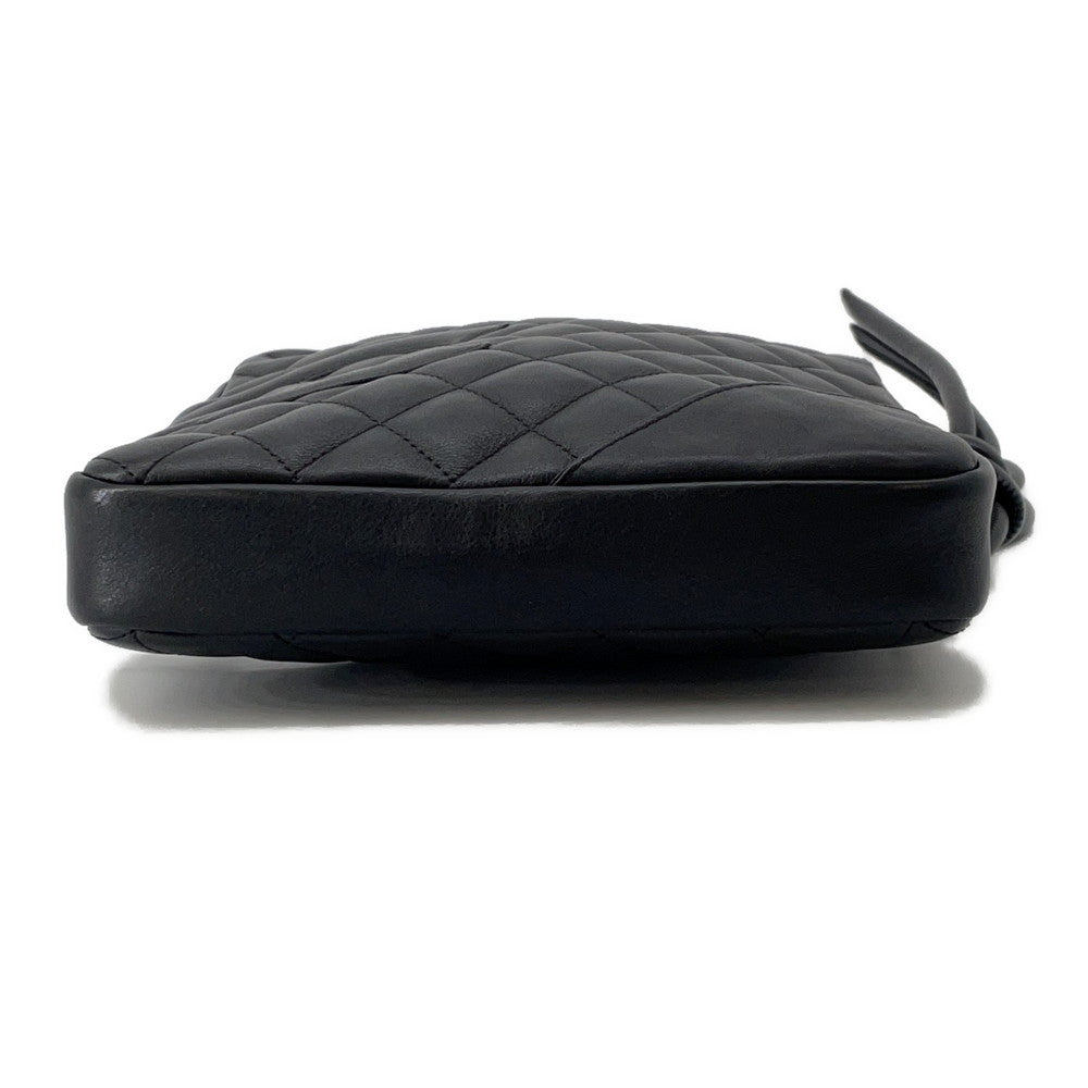CHANEL Cambon Line Medium Pochette BlackA25178 Leather