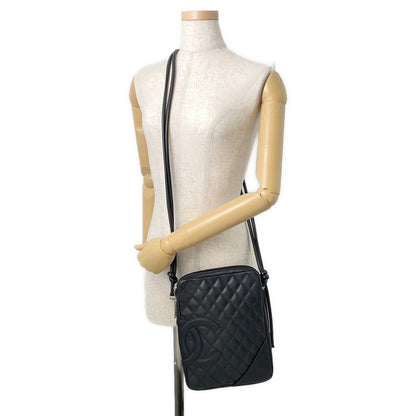 CHANEL Cambon Line Medium Pochette BlackA25178 Leather