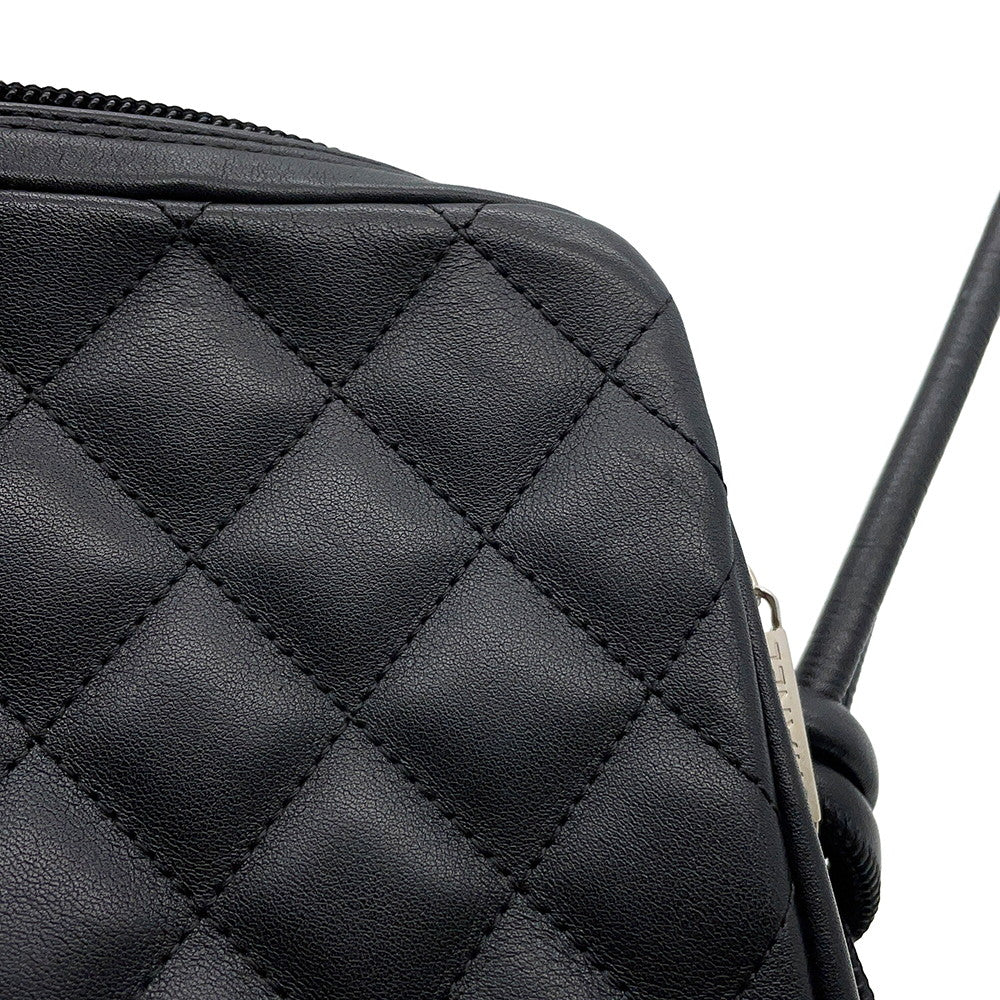 CHANEL Cambon Line Medium Pochette BlackA25178 Leather
