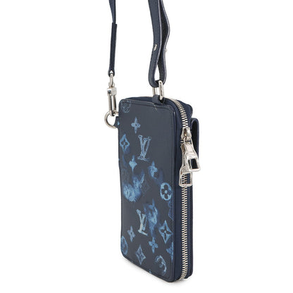 LOUIS VUITTON phone pouch NavyM80466 Monogram Watercolor