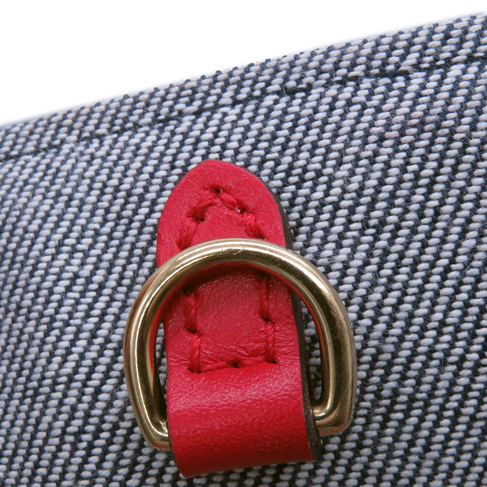 LOUIS VUITTON Onthego Blue/RedM44992 Monogram Denim Leather Size GM