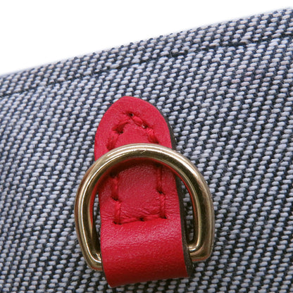 LOUIS VUITTON Onthego Blue/RedM44992 Monogram Denim Leather Size GM