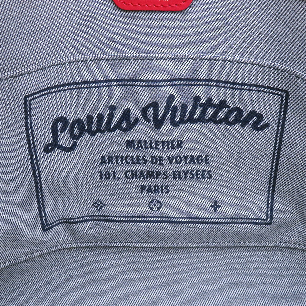 LOUIS VUITTON Onthego Blue/RedM44992 Monogram Denim Leather Size GM